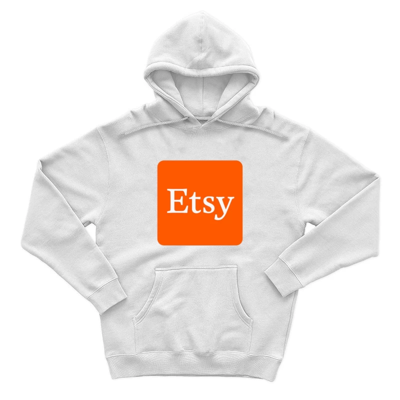 Etsy Official Logo - Orange Square E-commerce Marketplace Icon Male Pullover Hoodie