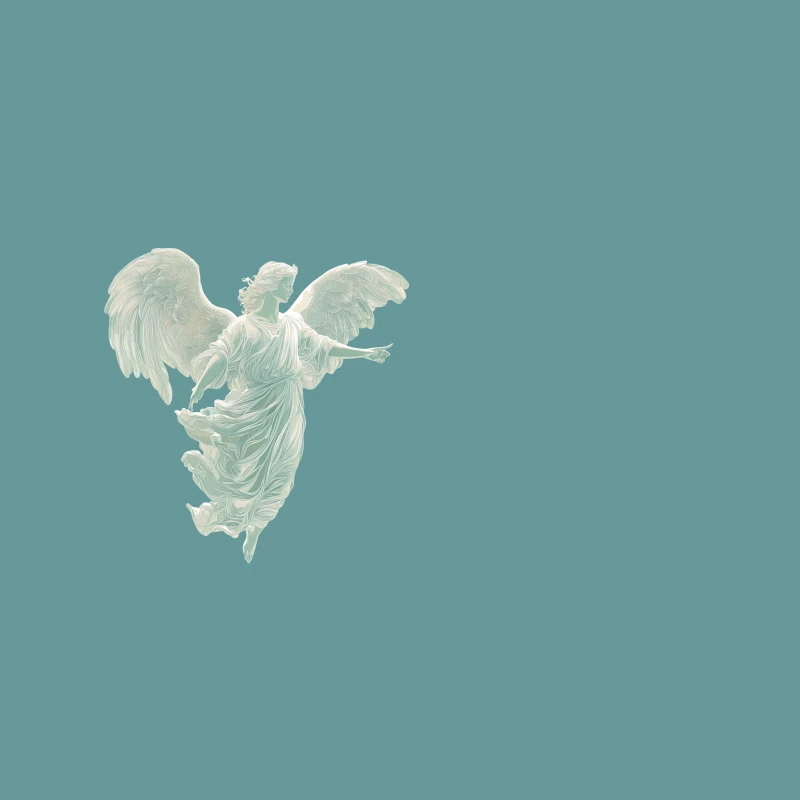 Ethereal Angel Sculpture with Celestial Wings Coffee Mug