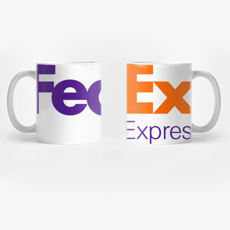 FedEx Express Corporate Logo Design in Purple and Orange Coffee Mug