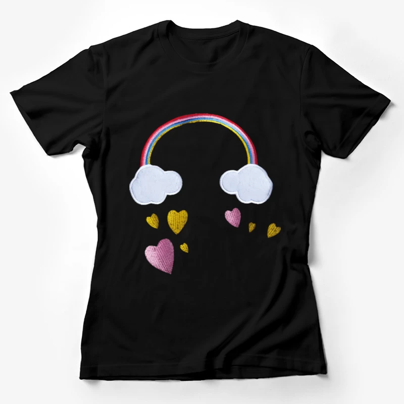 Regenbogen und Herzen Damen T-Shirt