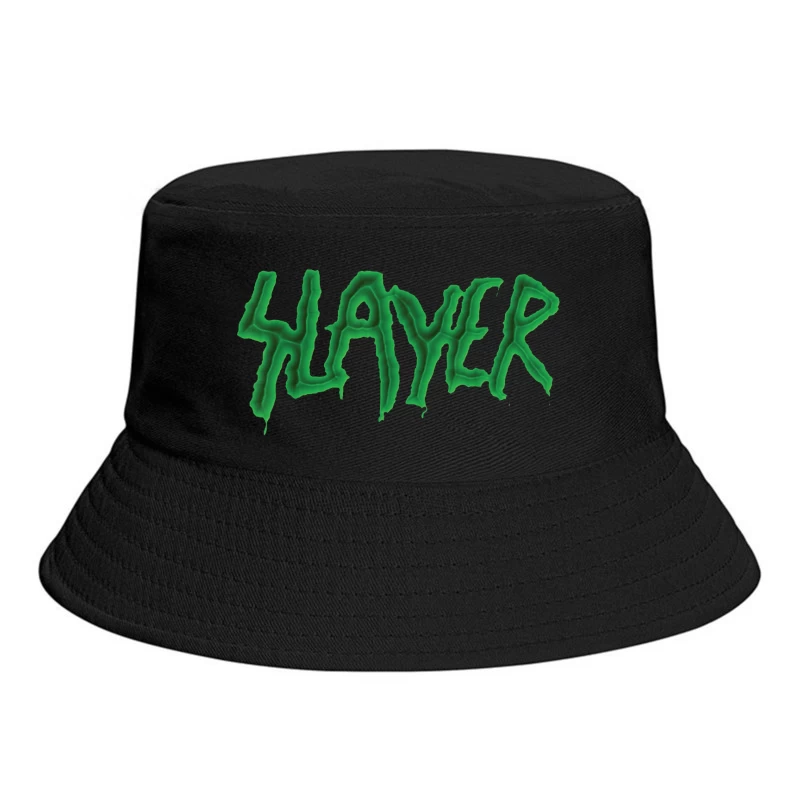 Green Horror-Style Dripping Text "SLAYER" Bucket Hat