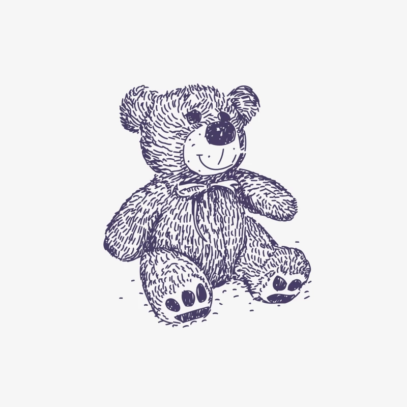 Niedlicher Teddy mit Schleife Herren Langarm T-Shirt