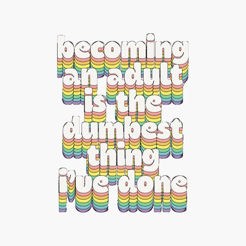 Retro Rainbow Motivational Typography Cotton Tote Bag