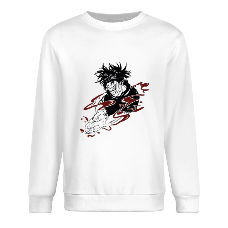 Anime-Charakter mit rotem Effekt Herren Pullover Sweatshirt