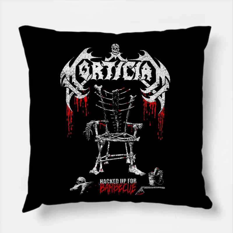 Mortician Hacked Up For Barbeque Throw Pillow