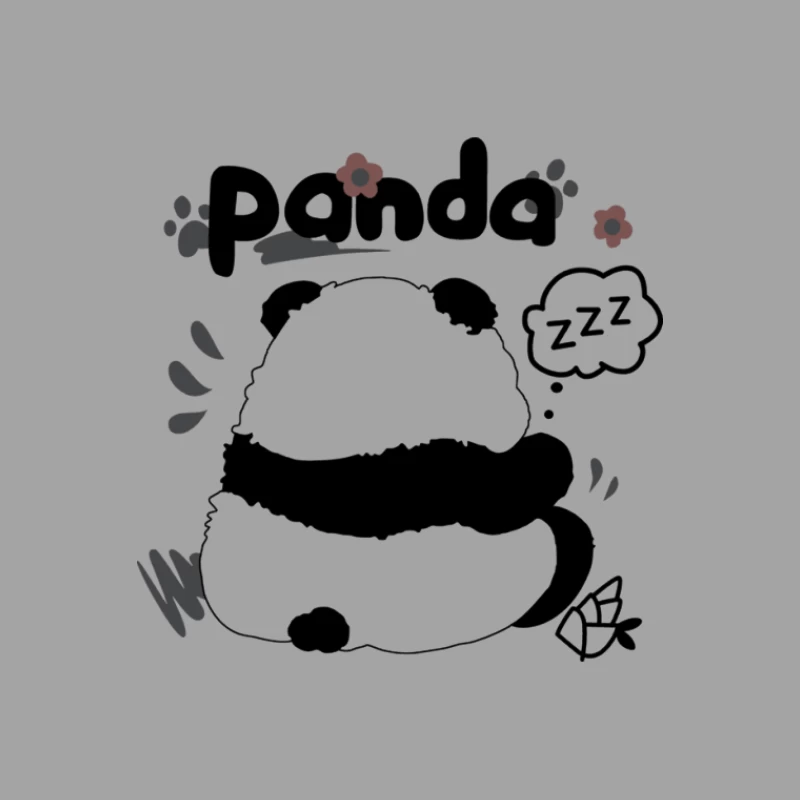 Schlafender Pandabär mit Blumen Herren T-Shirt