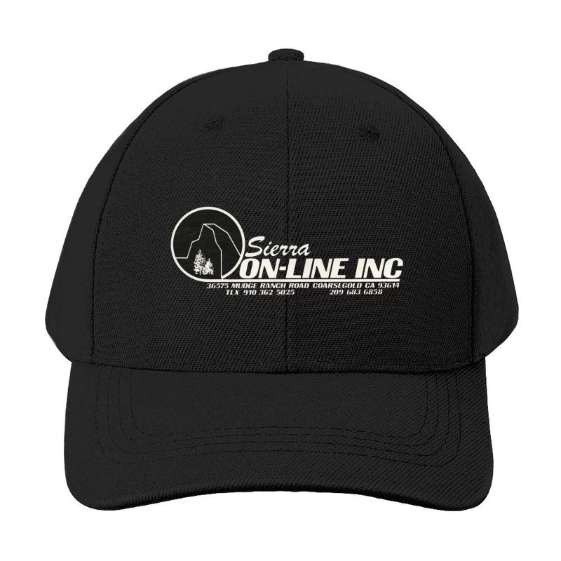 Minimalist Mountain and Pine Trees Corporate Logo Design Baseball Cap