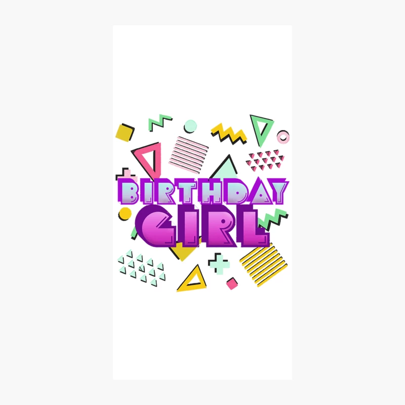 Birthday Girl  80s Style Graphic Tee iPhone Case