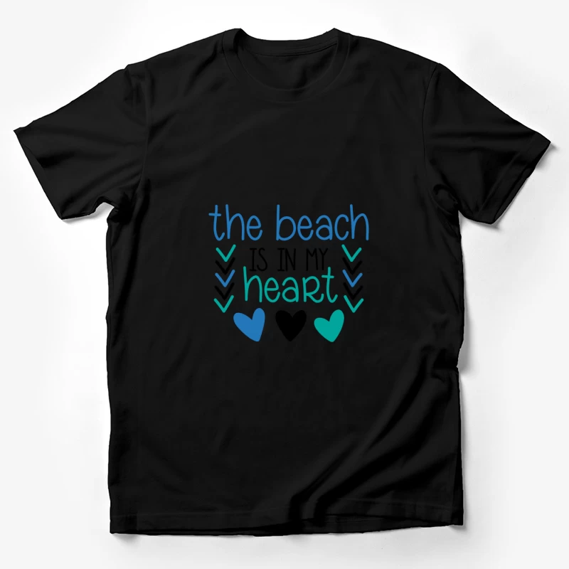 Design de plage moderne avec cœurs Homme T-Shirt