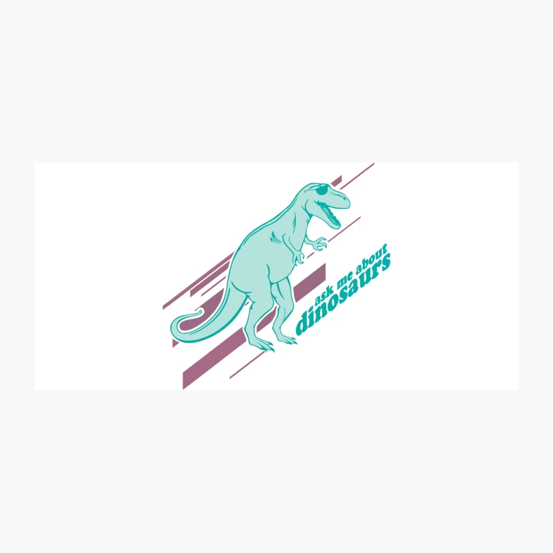 Retro Teal T-Rex with "Ask Me About Dinosaurs" Text Coffee Mug