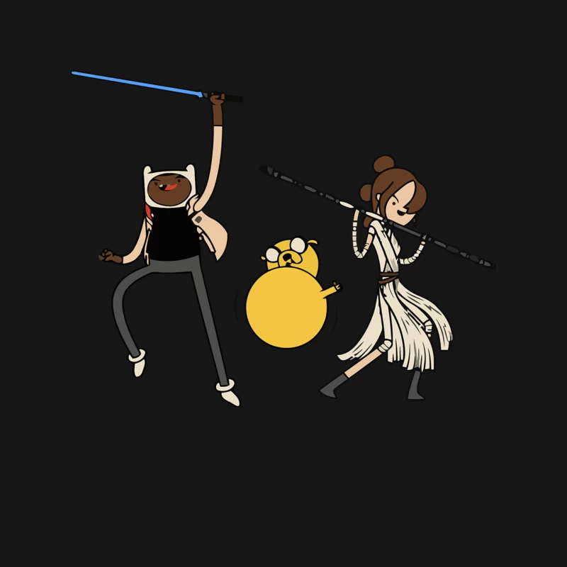 Adventure Time Meets Star Wars: Cartoon Crossover Fan Art Mouse Pad