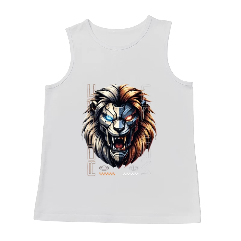 Cyberpunk Lion with Mechanical Face Male Tank Top