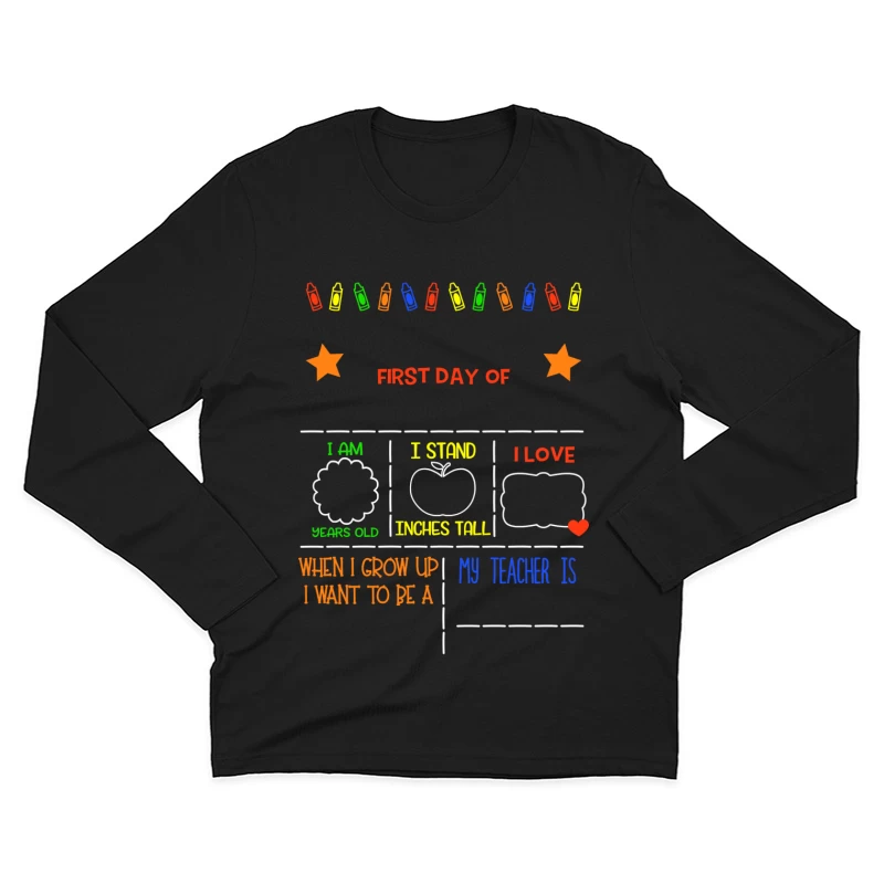 Affiche pour le premier jour d'école Homme Manches Longues T-Shirt