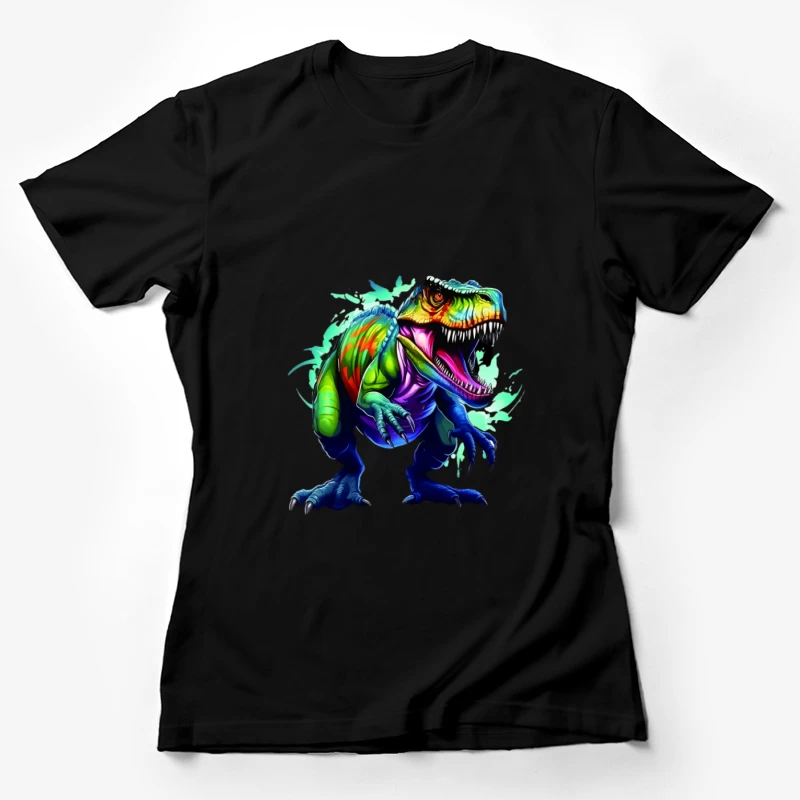 Bunter T-Rex, Dinosaurier-Kunstwerk, Lebendig Damen T-Shirt