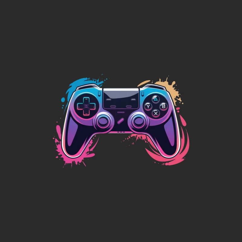 Artistic Gaming Controller with Colorful Splash Design Baseball Cap