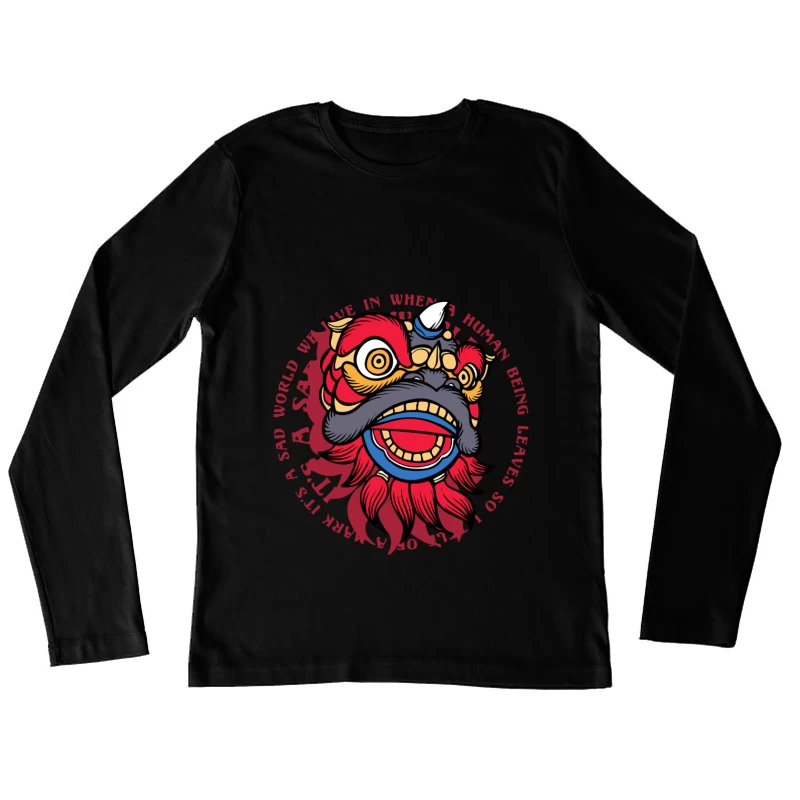Drachenkunst mit traurigem Zitat Damen Langarm T-Shirt