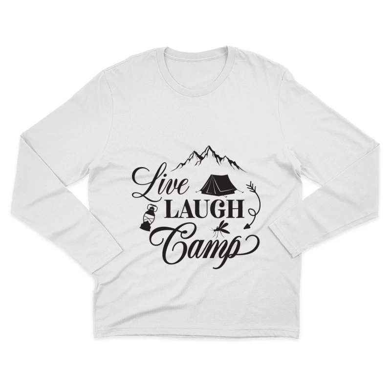 Aventure en camping: Vivre, rire, camper Homme Manches Longues T-Shirt