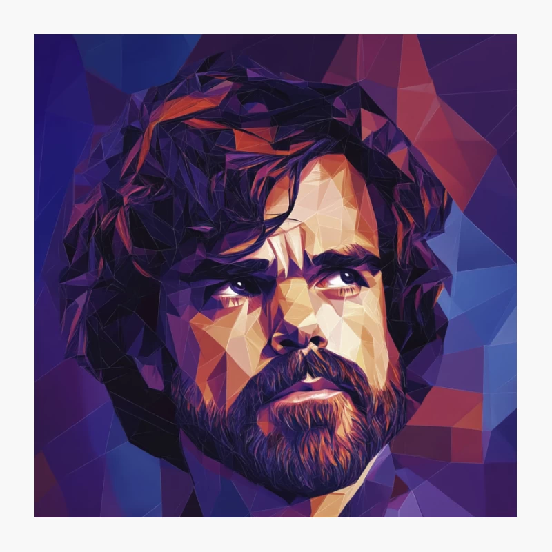 Geometric Abstract Portrait in Purple Hues Pin