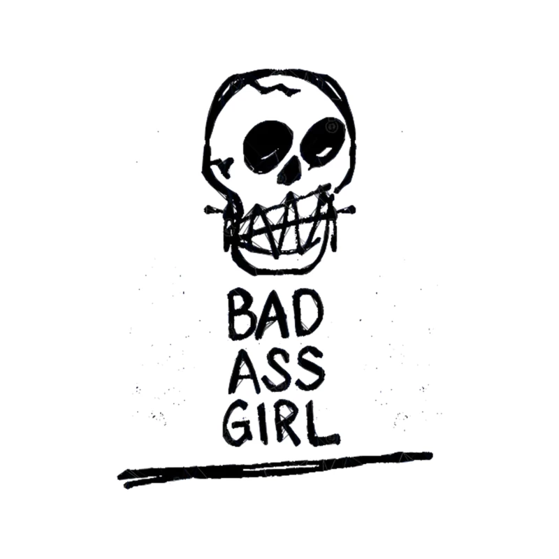 Bad Ass Girl PunkSkullGraphic Tee - original design Tapestry