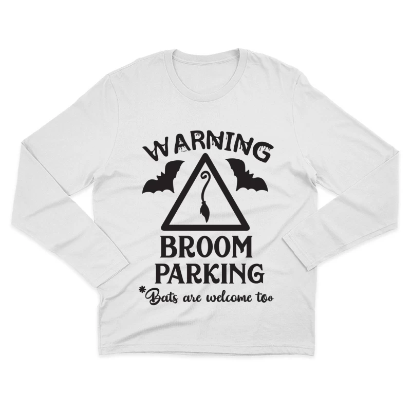 Panneau de stationnement de balai avec chauves-souris Homme Manches Longues T-Shirt