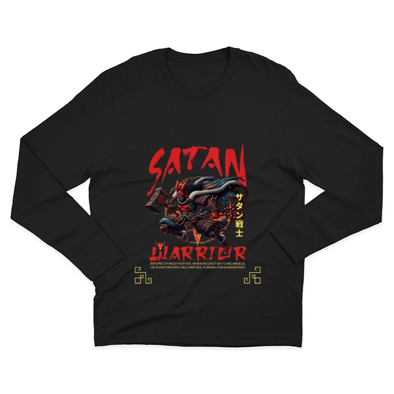 Satan Warrior - Dark Japanese Demon Samurai Art Male Long Sleeve T-Shirt