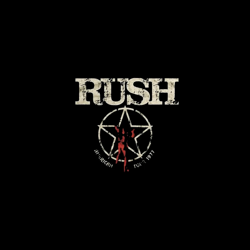 Rush Band Vintage Logo with Pentagram Star Design iPhone Case