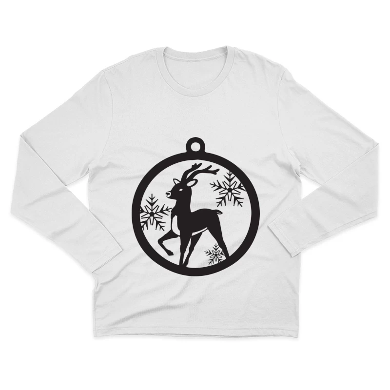 Ornement de renne avec flocons de neige Homme Manches Longues T-Shirt
