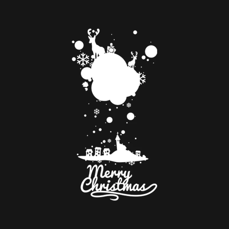 Christmas Icons With Snow Mouse Pad