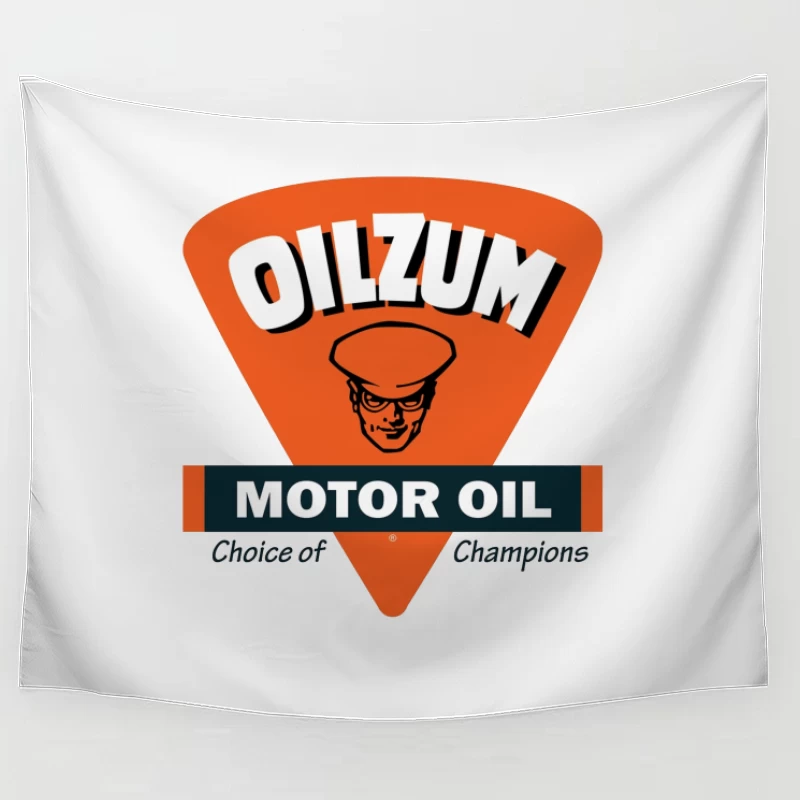 Vintage Oilzum Motor Oil Logo with Retro Design Tapestry