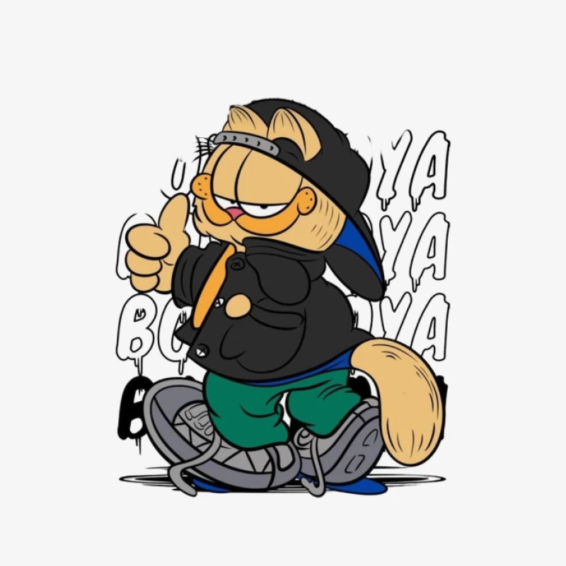 Garfield im Hip-Hop-Stil Herren Pullover Sweatshirt