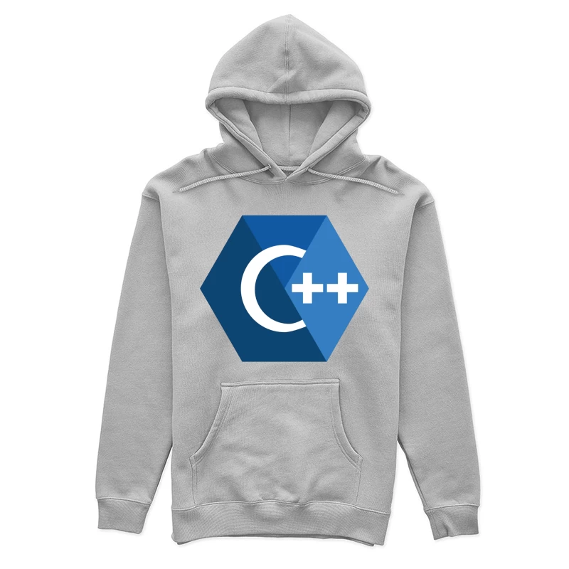 C++ Programming Language Logo in Blue Hexagon Design Female Pullover Hoodie