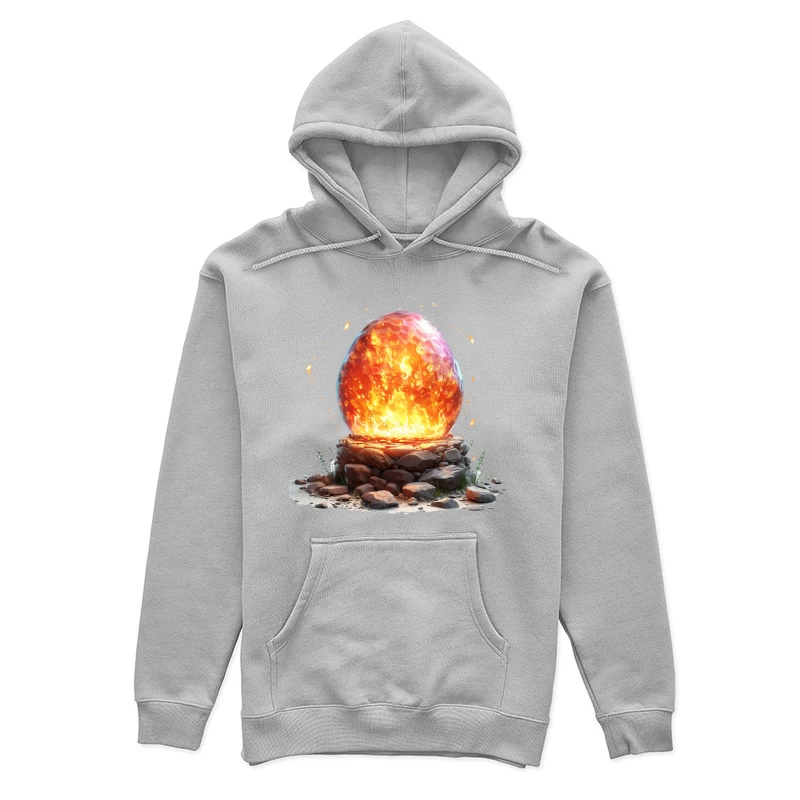 Mystical Fire Orb on Ancient Stone Altar Female Pullover Hoodie