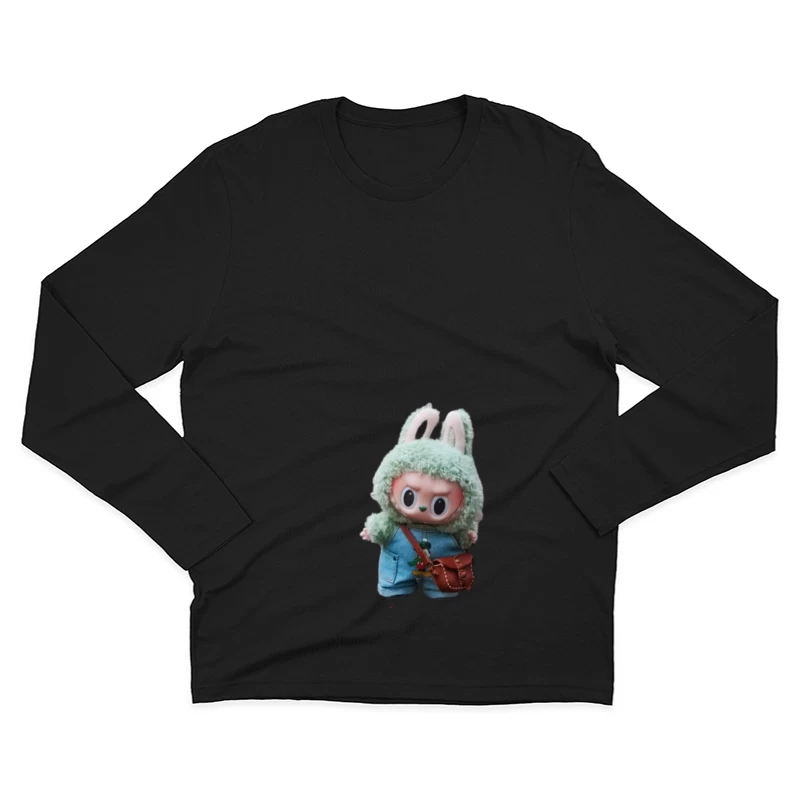Kuschelpuppenfigur mit Hasenohren Herren Langarm T-Shirt