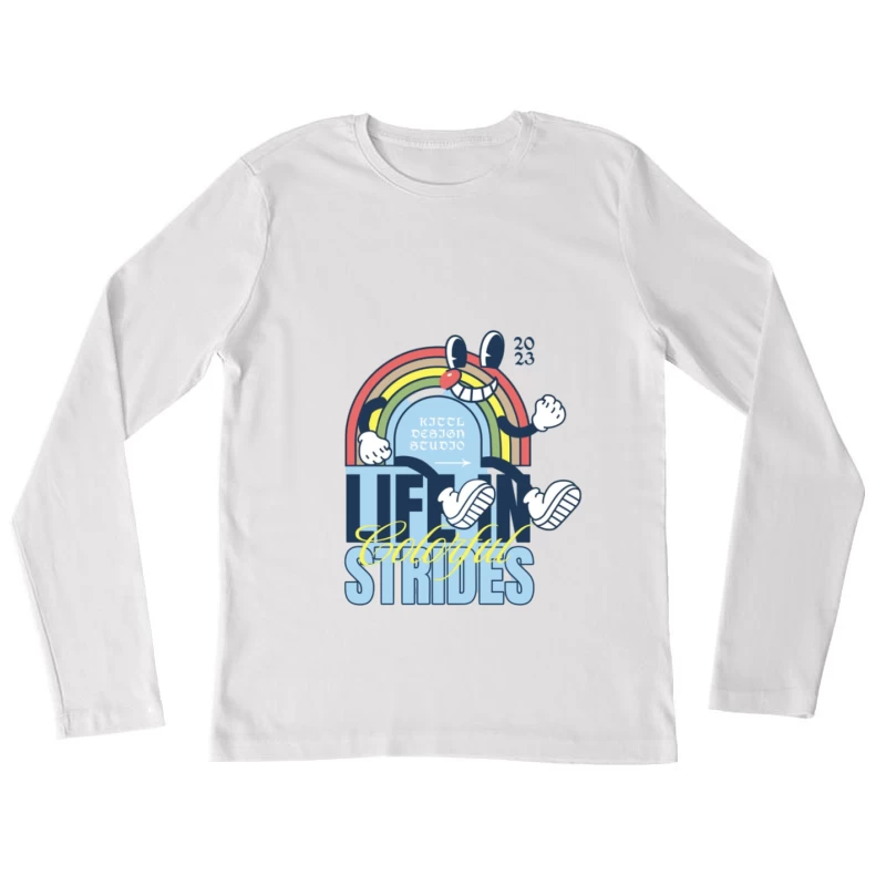 Pas Colorés Design Femme Manches Longues T-Shirt