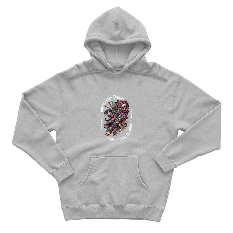 Gothic Skull and Rose Octopus Tattoo Design Male Pullover Hoodie