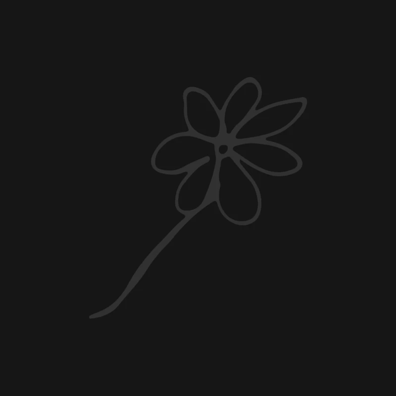 Esquisse de fleur minimaliste Homme Manches Longues T-Shirt