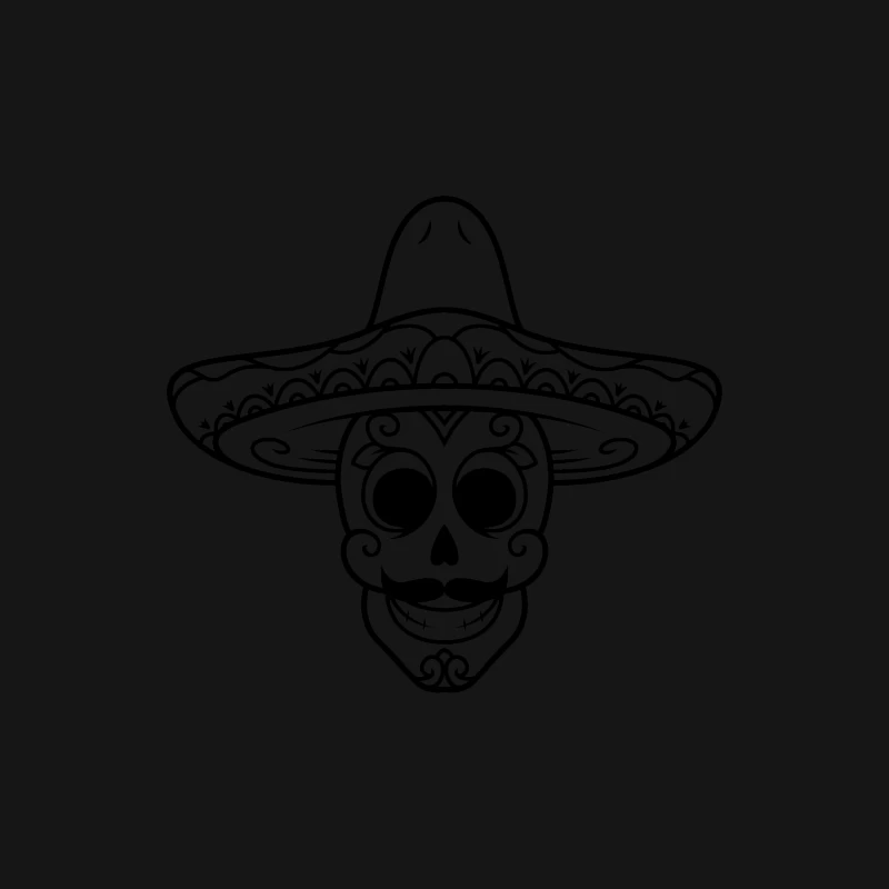 Crâne mexicain avec sombrero Femme Manches Longues T-Shirt