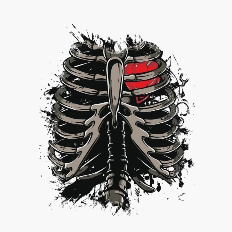 Anatomical Illustration of a Skeleton with a Heart Cotton Tote Bag