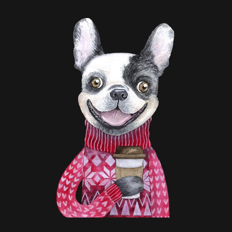 Chien heureux avec café Femme T-Shirt