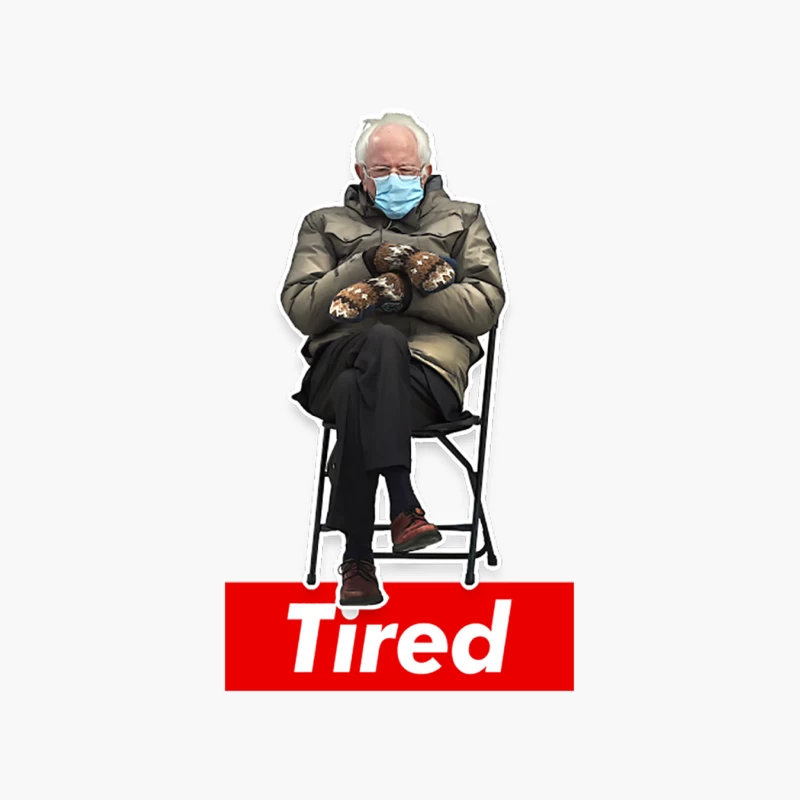 Bernie Tired Sanders  Old School Design Cotton Tote Bag