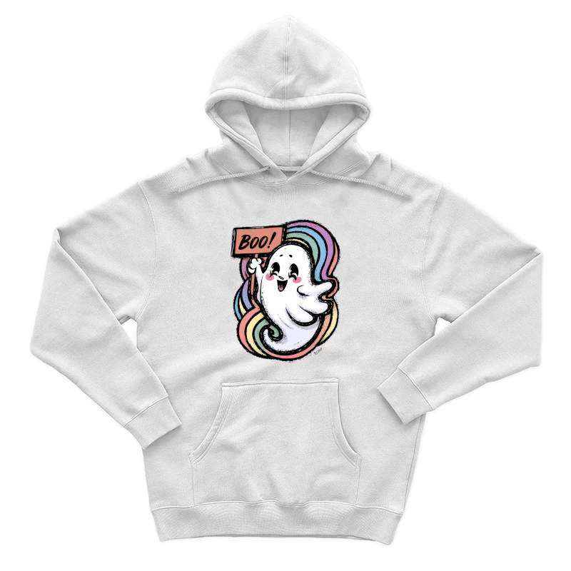 Dessin animé de fantôme joyeux pour Halloween Homme Sweat à capuche
