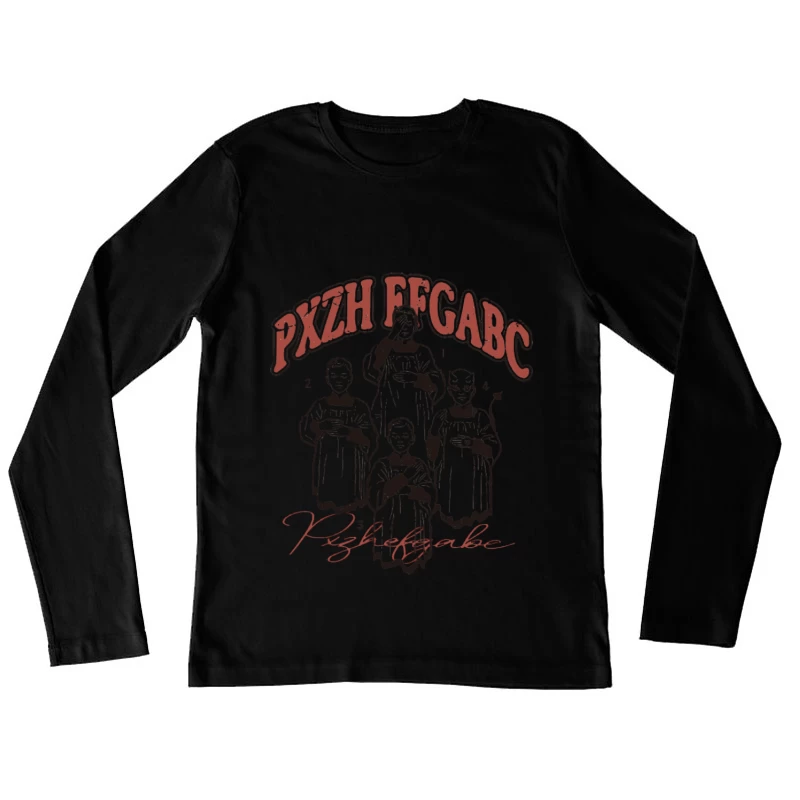 Mysteriöse Figuren und Buchstaben Damen Langarm T-Shirt