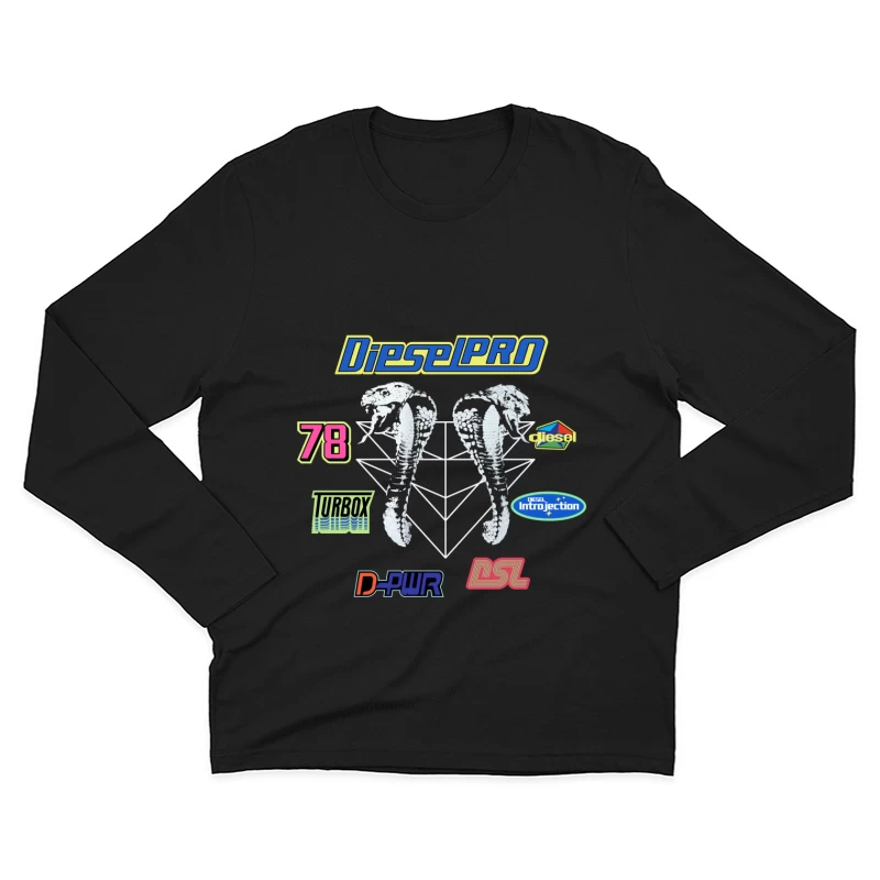 Sportliches Cobramotors Design mit Logos Herren Langarm T-Shirt