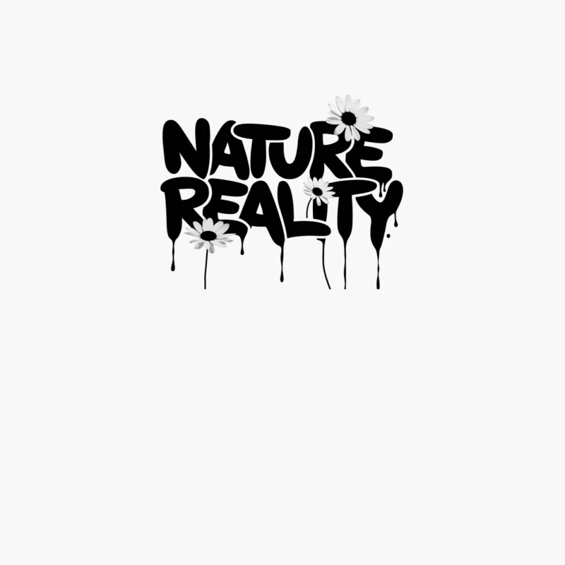 Nature Reality: Graffiti-Style Typography with Floral Accents Cotton Tote Bag