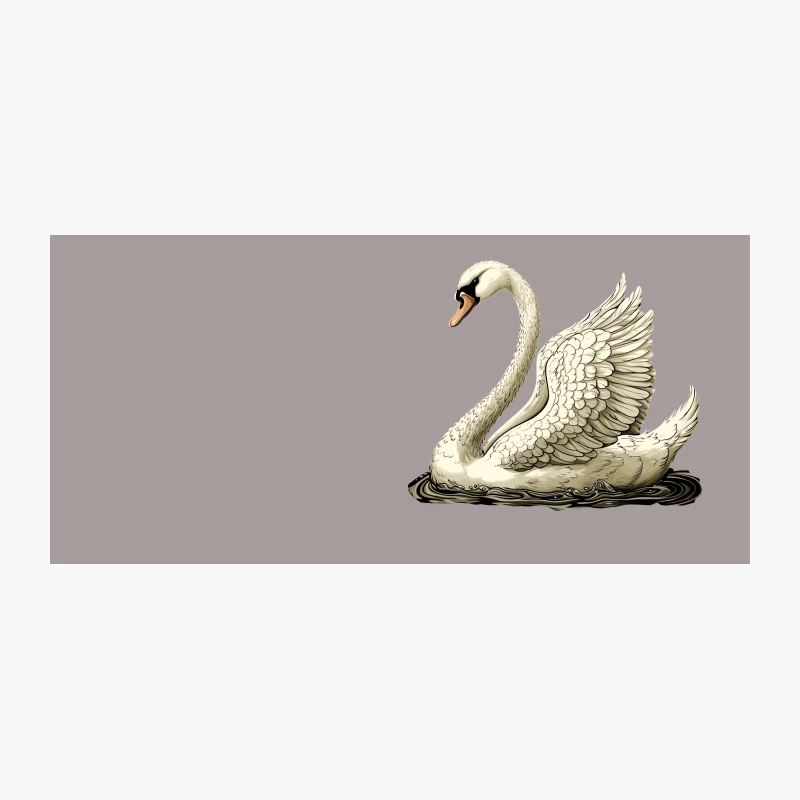 Elegant Swan Illustration: Wildlife on Water Coffee Mug