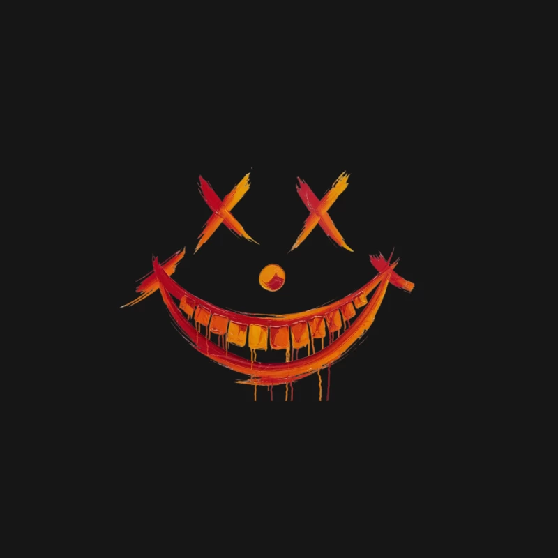 Abstract Creepy Watercolor Smiley Face with X Eyes Mouse Pad