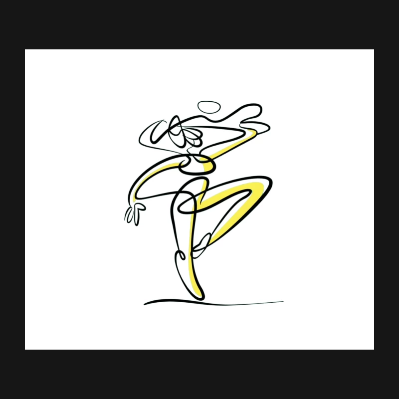 Graceful Minimalist Line Art: Abstract Dancer in Motion Mouse Pad