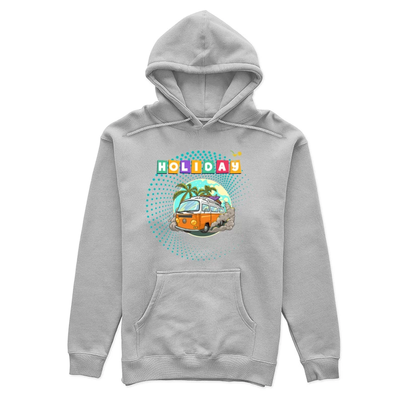 Tropical Holiday Camper Van with Palm Trees Female Pullover Hoodie