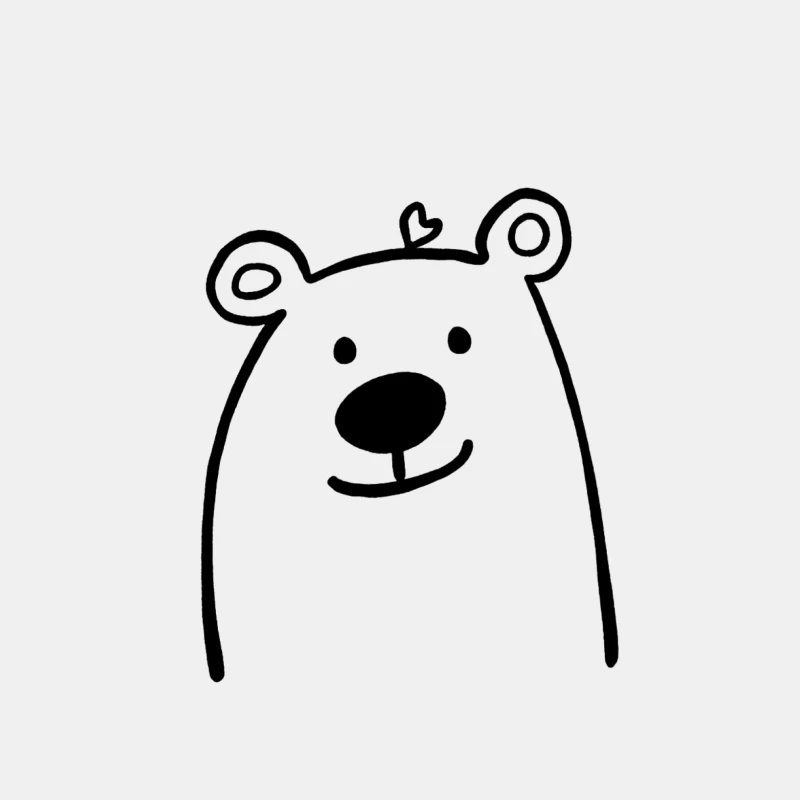 Cute Minimalist Cartoon Bear Line Drawing Male Tank Top