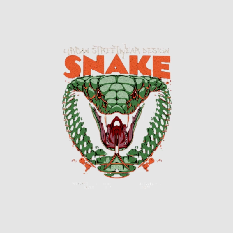 Design Urbain de Serpent Streetwear Homme Sweat à capuche